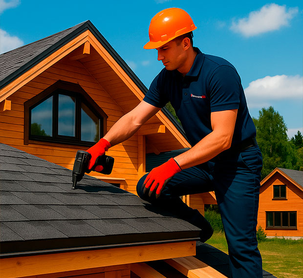 Монтаж кровли из мягкой черепицы в Кирове