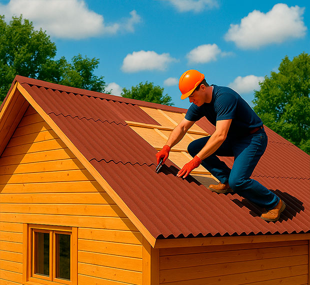Монтаж кровли из ондулина в Кирове