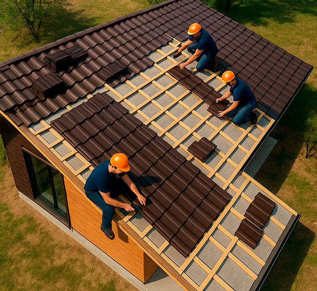 Монтаж 1-скатной крыши в Кирове